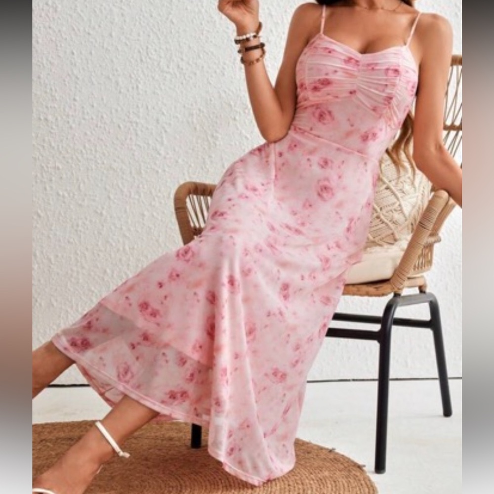 Floral Pink Maxi Dress